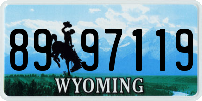 WY license plate 8997119