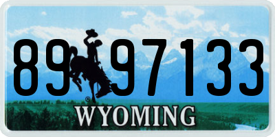 WY license plate 8997133