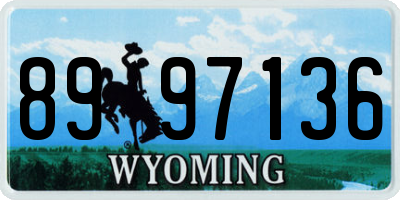 WY license plate 8997136