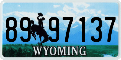 WY license plate 8997137