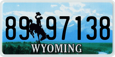 WY license plate 8997138