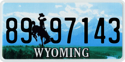 WY license plate 8997143