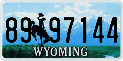 WY license plate 8997144