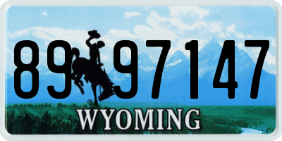 WY license plate 8997147