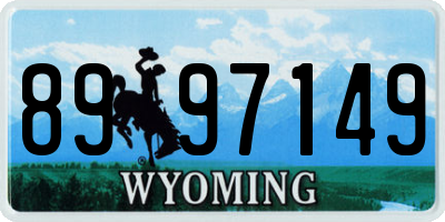 WY license plate 8997149