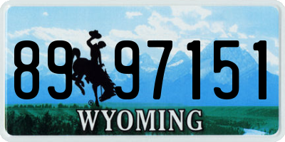 WY license plate 8997151