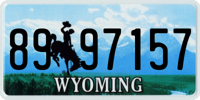 WY license plate 8997157