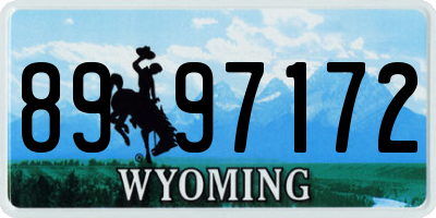 WY license plate 8997172