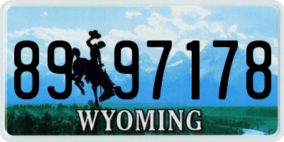 WY license plate 8997178