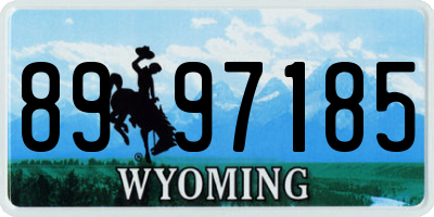 WY license plate 8997185