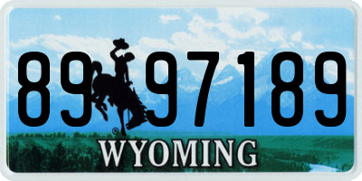 WY license plate 8997189
