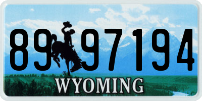 WY license plate 8997194