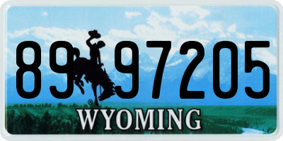 WY license plate 8997205