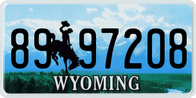 WY license plate 8997208