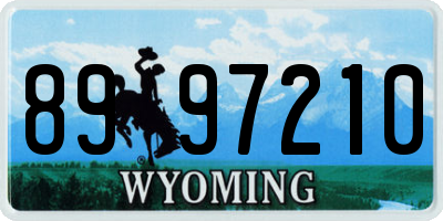 WY license plate 8997210