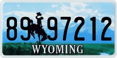 WY license plate 8997212