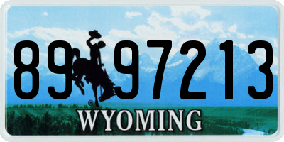 WY license plate 8997213