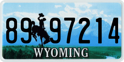 WY license plate 8997214