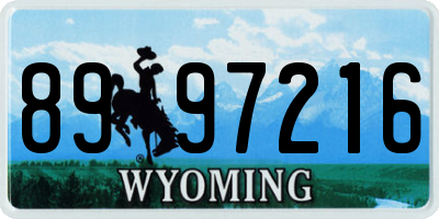 WY license plate 8997216