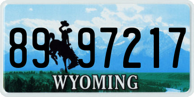 WY license plate 8997217