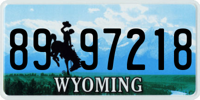 WY license plate 8997218