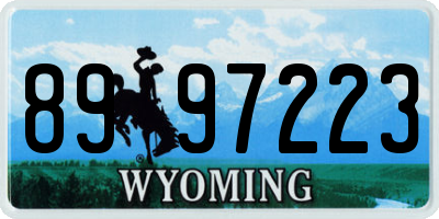 WY license plate 8997223