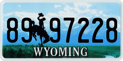 WY license plate 8997228