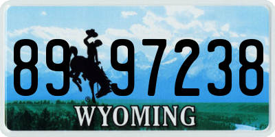 WY license plate 8997238