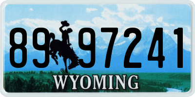 WY license plate 8997241