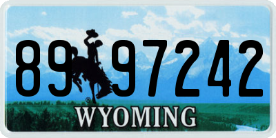 WY license plate 8997242