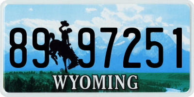 WY license plate 8997251