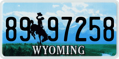 WY license plate 8997258