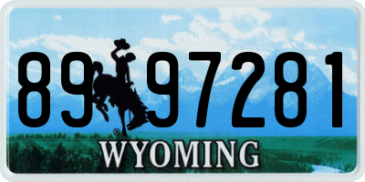 WY license plate 8997281