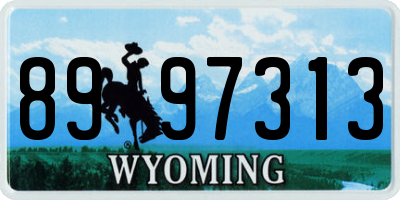 WY license plate 8997313