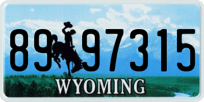 WY license plate 8997315