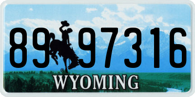WY license plate 8997316