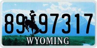 WY license plate 8997317