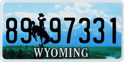 WY license plate 8997331