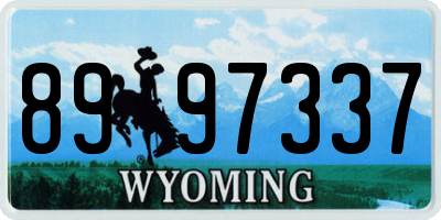 WY license plate 8997337