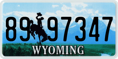 WY license plate 8997347