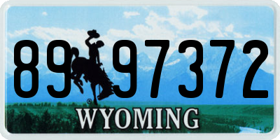 WY license plate 8997372