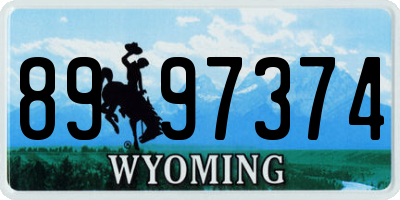 WY license plate 8997374