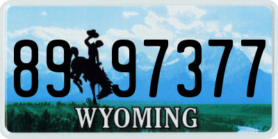 WY license plate 8997377