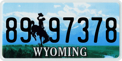 WY license plate 8997378
