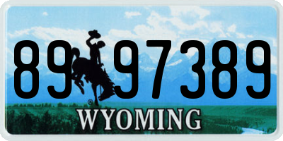 WY license plate 8997389