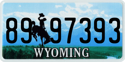 WY license plate 8997393