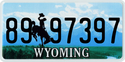 WY license plate 8997397