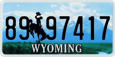 WY license plate 8997417