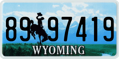 WY license plate 8997419