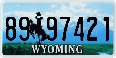 WY license plate 8997421